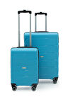 Copella Polipropilen & Kırılmaz 2'li Valiz Seti Büyük & Kabin - Mavi
