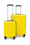 Copella Polipropilen & Kırılmaz 2'li Valiz Seti Büyük & Kabin - Sarı