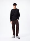 Regular Fit Flamlı Basic Antrasit Sweatshırt
