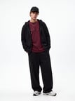 Regular Fit Fermuarlı Kapüşonlu Siyah Sweatshırt