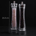 Porsima 5915366 Baharat Öğütücü 2li Set Değirmen Baharat Değirmeni El Değirmeni Tuz Karabiber Öğütücü Baharatlık