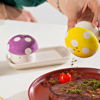 Porsima Mıo-037 Mantar Motifli 2li Standlı Tuzluk Biberlik Seti