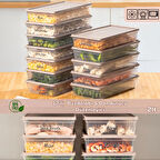 Porsima 5311 12 li 2 Lt Buzdolabı ve Difriz Düzenleyici Saklama Kabı Seti - BPA İçermez, Mikrodalga Uyumlu, Kapaklı, Gıda Saklama Kabı, Kapicino