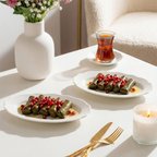 Porsima 4462 Gonca Porselen Kayık Tabak Seti - Oval Kahvaltılık Sunumluk Seti 20cm