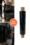 El Tipi Siyah Streç Film Mobilya Eşya Koli Palet Paket Taşıma Sarma Koruma 40 cm x 500 m 17 Mikron