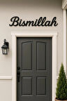 Bismillahirrahmanirrahim Duvar Yazısı – Ahşap & Metal Görünümlü İslami Dekor, Giriş Kapısı Üzeri Süs