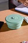 Mori Hava Sızdırmaz Yuvarlak Katlanabilir Silikon Saklama Kabı 600 ml | Yeşil