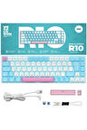 R10 Mekanik Klavye Full Anti-Ghosting Hot Swap Blue Switch Oyuncu Klavyesi (Türkçe) Buz Mavisi Işık