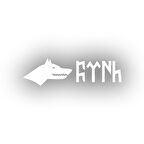 Kurt ve Türk Sticker 17x17 Cm Beyaz