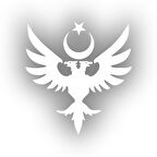 Çift Başlıklı Kartal ve Ay Yıldız Sticker 17x17 Cm Beyaz