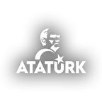 Atatürk Türk Bayrağı Sticker 17x17 Cm Beyaz