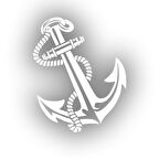 Denizci Çapası Sticker 17x17 Cm Beyaz