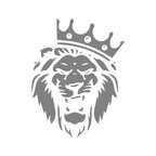 Kral Tacçlı Aslan Sticker 17x17 Cm Gri