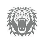 Kükreyen Aslan Sticker 17x17 Cm Gri