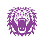 Kükreyen Aslan Sticker 17x17 Cm Mor