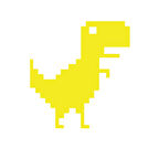 Piksel Dinozor Sticker 17x17 Cm Sarı