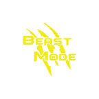 Beast Mode Sticker 17x17 Cm Sarı