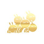 Komik Araba Stickeri 17x17 Cm Gold