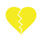 Kırık Kalp Araba Stickeri 17x17 Cm Sarı