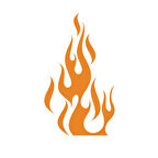 Alev Araba Stickeri 17x17 Cm Turuncu