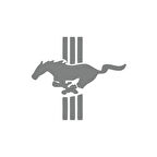 Mustang Amblemi Araba Stickeri 17x17 Cm Gri