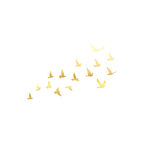 Kuşlar Araba Sticker 17x17 Cm Gold