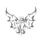 Melek Araba Sticker 17x17 Cm Gri