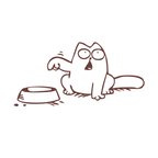 Beslenmeyi Bekleyen Kedi Araba Sticker 17x17 Cm Kahverengi