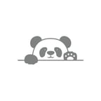 Panda Araba Sticker 17x17 Cm Gri