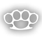 Muşta Araba Sticker 17x17 Cm Beyaz