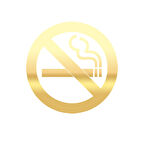 Sigara İçilmez Araba Stickeri 17x17 Cm Gold