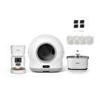 Xenon Smart Akıllı Otomatik Kameralı Kedi Tuvaleti Paslanmaz Çelik Kaseli 4LT Mama Kabı Akıllı Bataryalı Su Pınarı ve Filtre 4'lü Pet Seti