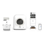 Akıllı Kedi Tuvaleti, Mama Kabı ve Çelik Su Pınarı 4'lü Pet Seti