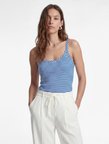 Slim Fit U Yaka Askılı Çizgili Atlet