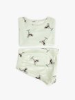 Bisiklet Yaka Kısa Kollu Rahat Kesim Şortlu Pijama Takımı