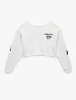Şardonlu Rahat Kalıp Kayık Yaka Uzun Kollu Crop Sweatshirt