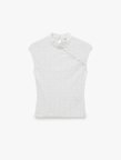 Slim Fit Kolsuz Dik Qipao Yaka Dantel Bluz