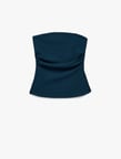 Slim Fit Drape Detaylı Straplez Top