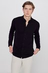 Pamuklu Slim Fit Dar Kesim Klasik Yaka Örme Gömlek