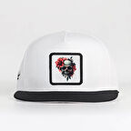 Kurukafa Logolu Siyah-Beyaz Hip Hop Şapka