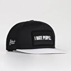 I Hate People Logolu Beyaz-Siyah Hip Hop Şapka