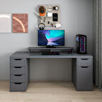 Alen 180 Cm 5 Çekmeceli Dolaplı Çalışma & Oyuncu Masası - Antrasit