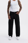 Erkek Relaxed Baggy Jean Pantolon Siyah
