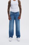 Erkek Machinist Loose Fit Jean Pantolon Mavi