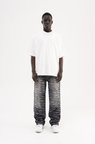 Erkek Desenli Jakarlı Baggy Jean Pantolon Siyah