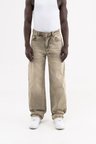 Erkek Efektli Yıkamalı Baggy Jean Pantolon Haki