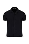 Siyah Regular Fit Apaş Yaka Gömlek | XL
