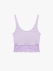 Pamuklu Slim Fit Dantel Detaylı Kalın Askılı Crop Bluz