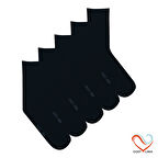 Gost Liria-  5’li Siyah Ribanalı Unisex Soket Çorap