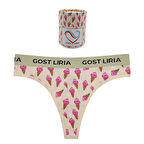 İce Cream Desenli Kadın String Külot